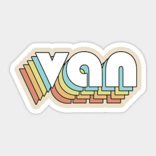 Van - Retro Rainbow Typography Faded Style Sticker